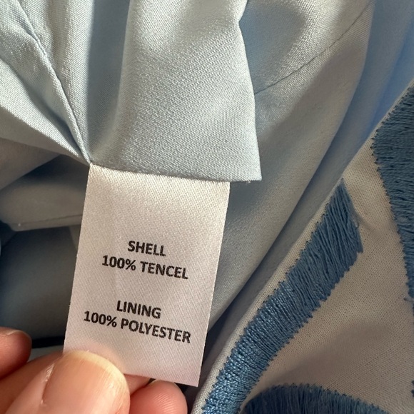 Women’s L NWT Emily McCarthy Sky Blue High Waist Scalloped Dressy Shorts - Picture 7 of 15